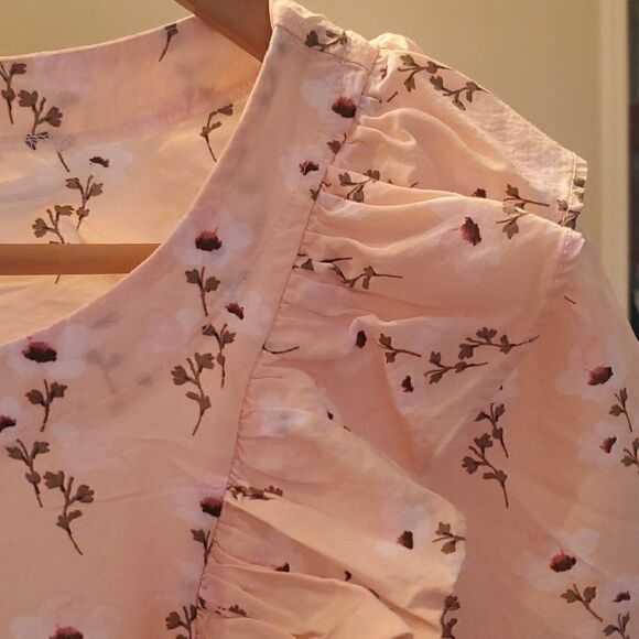 Gap Floral linen ruffled blouse size xs - Picture 3 of 4
